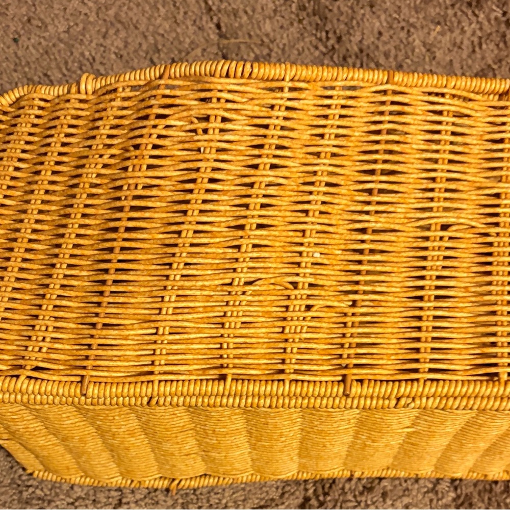 Woven rectangular curvature Basket in Golden Yellow